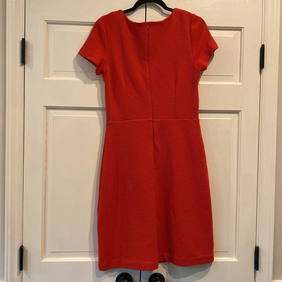 BODEN Red Cordelia Ottomon Ribbed Textured Button Detail Sheath Dress Size 6 R - Picture 11 of 11